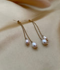 Earrings Vanessa - Champagne and White Freshwater Pearls