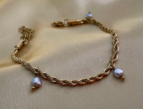Bracelet Aurelie - Grey Freshwater Pearls