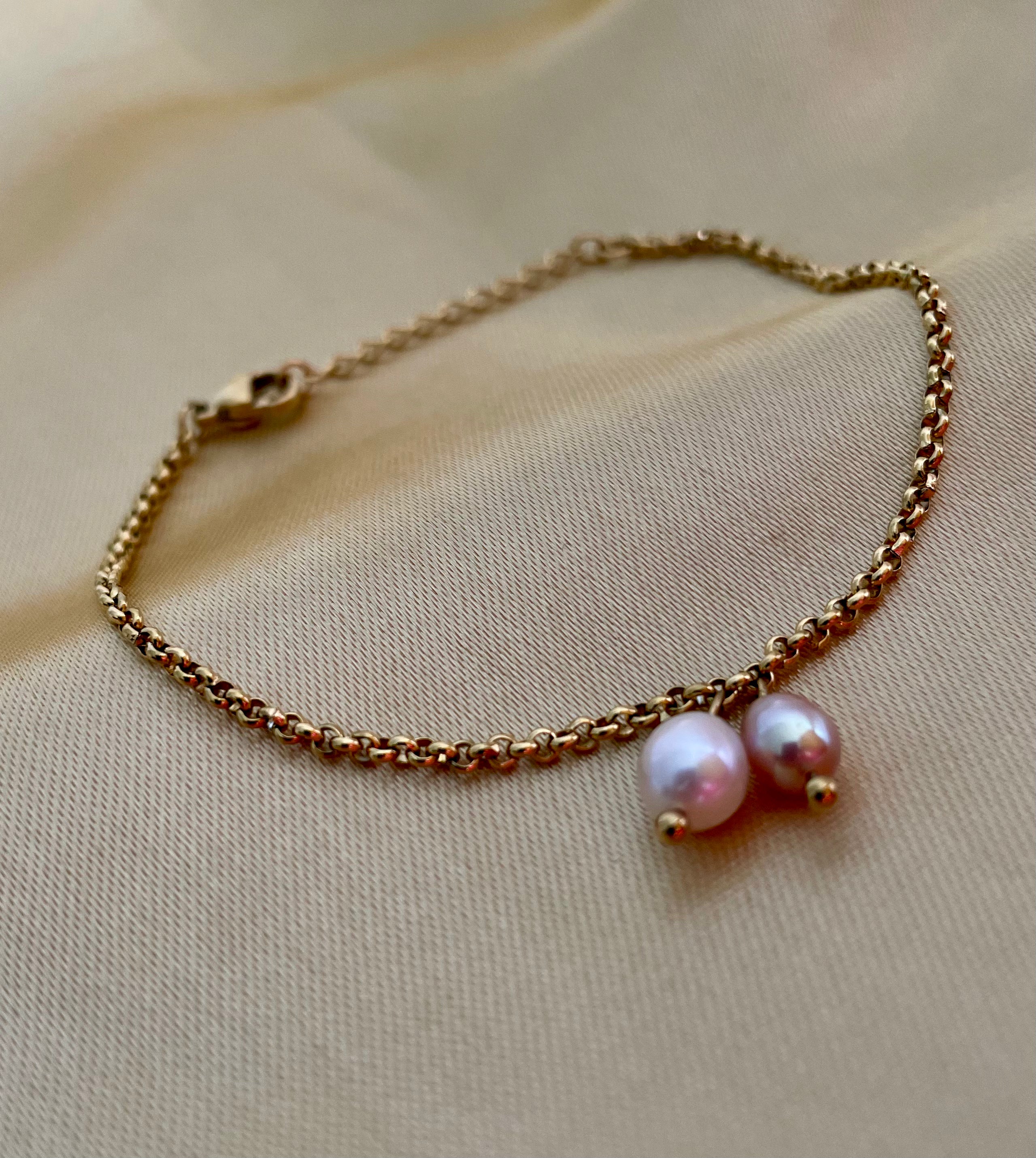 Bracelet Amy - Pink and White Freshwater Pearls
