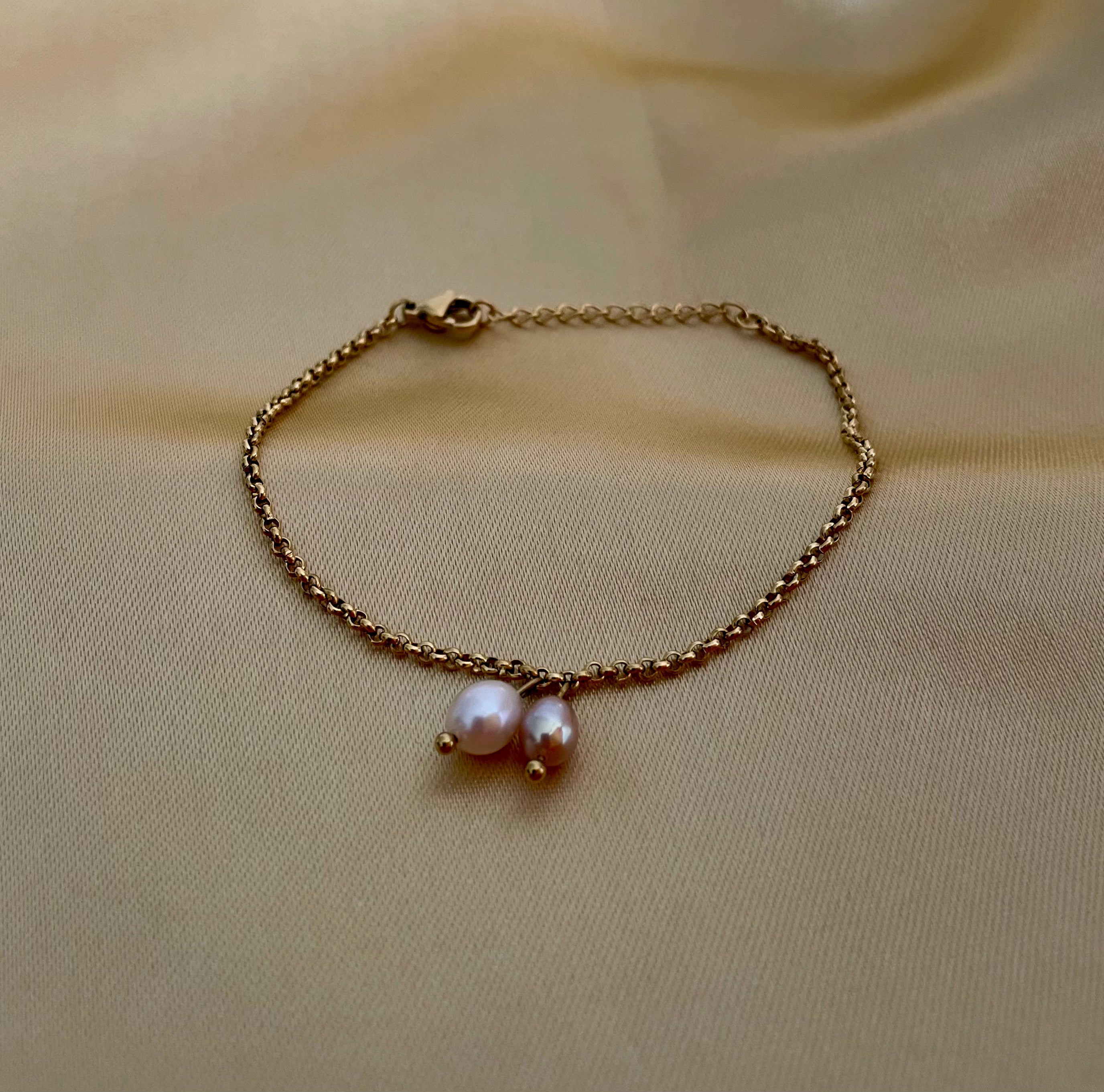 Bracelet Amy - Pink and White Freshwater Pearls