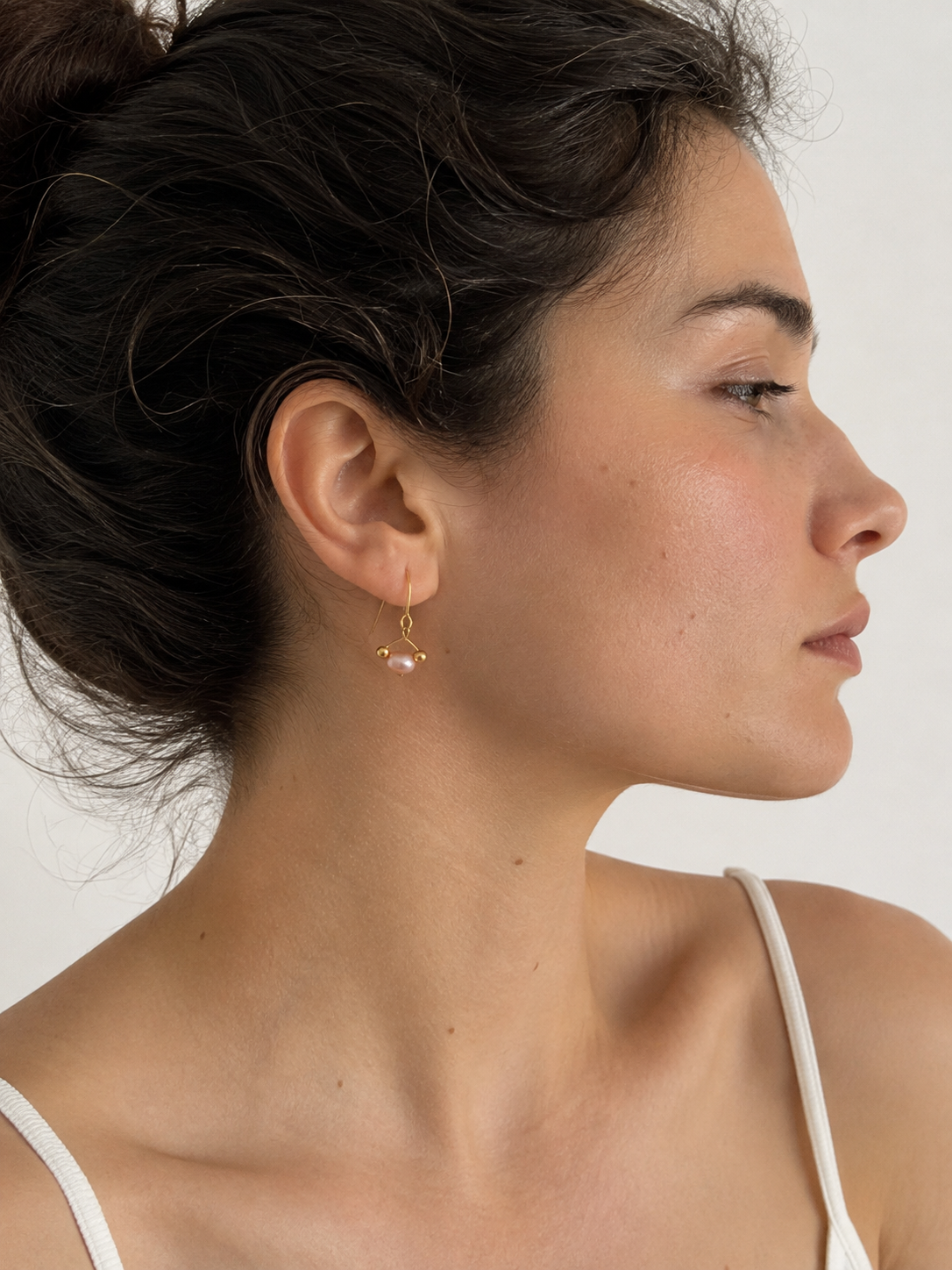 Dainty Pink Pearl Drop Earrings