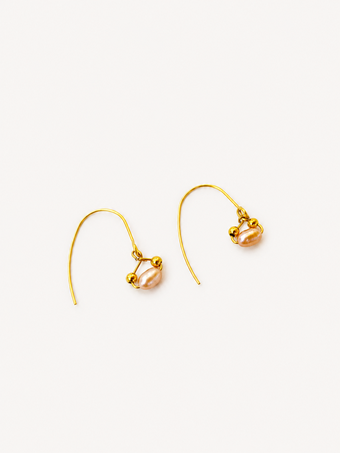 Dainty Pink Pearl Drop Earrings