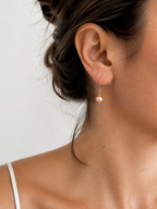 Boucles d'oreilles pendantes en perles d'eau douce roses