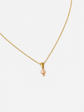 Pendentif classique en perle de culture d'eau douce rose ronde