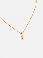 Pendentif classique en perle de culture d'eau douce rose ronde