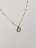 Collier pendentif perle d'eau douce – Perle grise auréolée