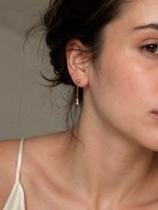 Boucles d'oreilles pendantes chaîne perle d'eau douce blanche