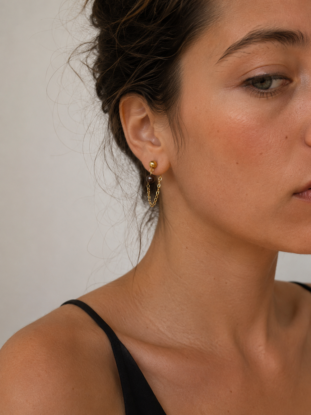 Boucles d'oreilles pendantes en perles de culture d'eau douce blanches - Remontants d'oreilles