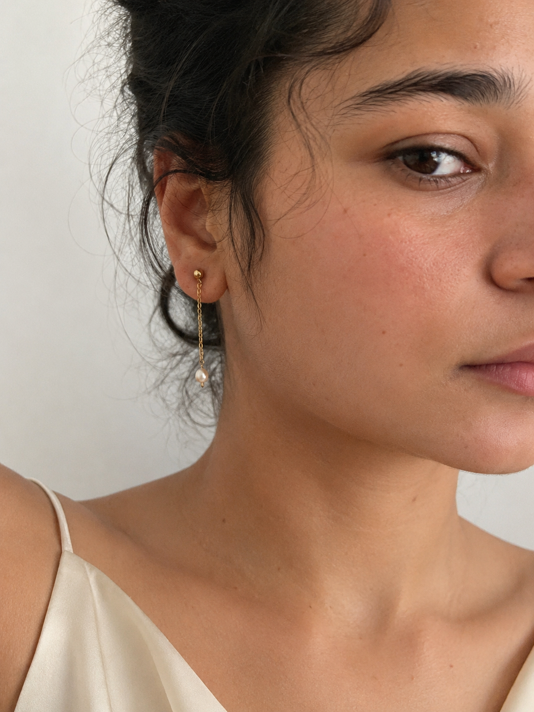 White Freshwater Baroque Pearl Drop Earrings