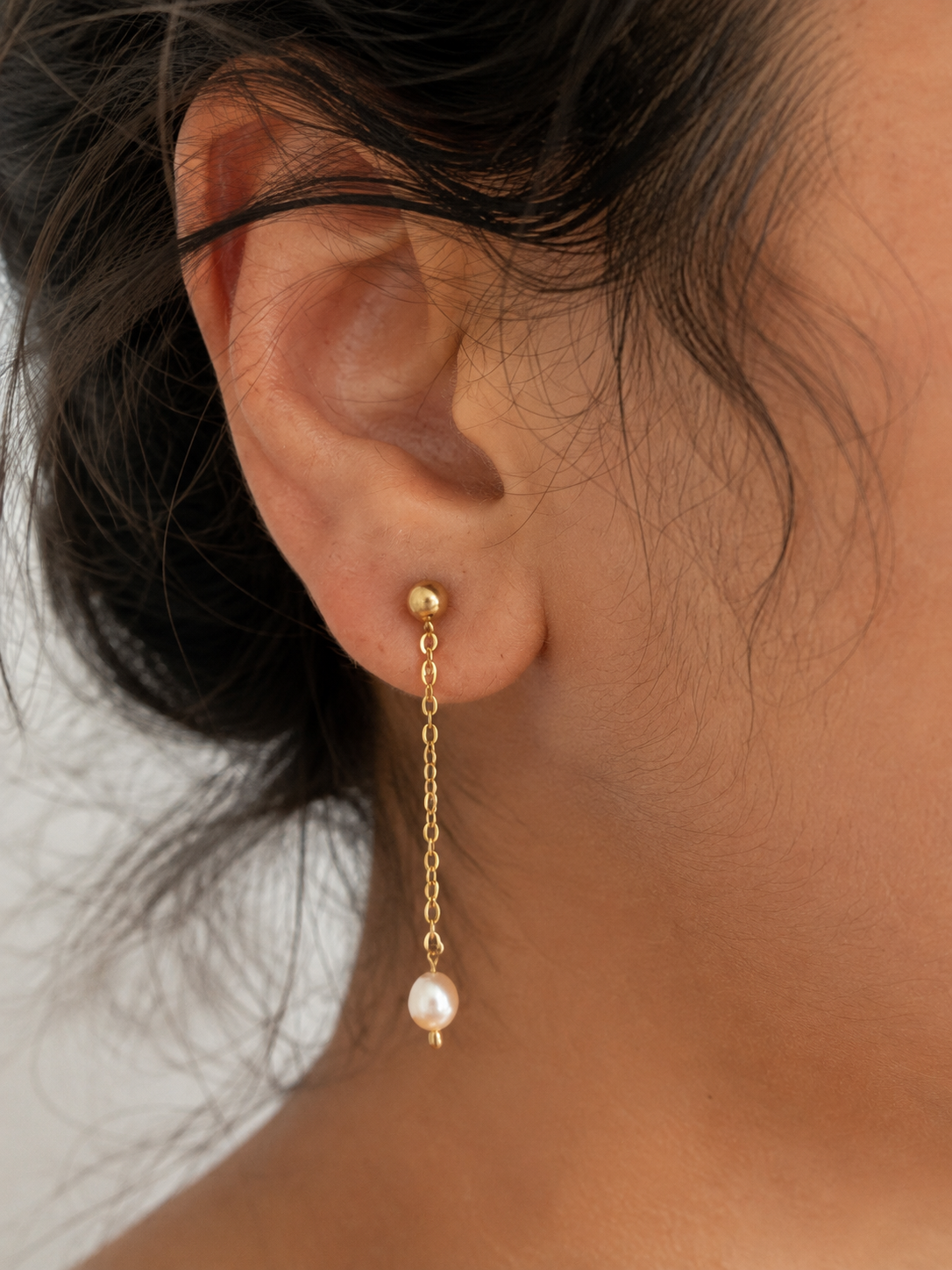 White Freshwater Baroque Pearl Drop Earrings