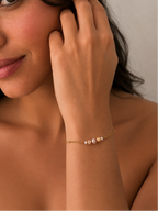 Gold and Pink Petit Pearl Bracelet