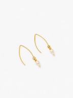 Boucles d'oreilles pendantes perles de culture d'eau douce blanches