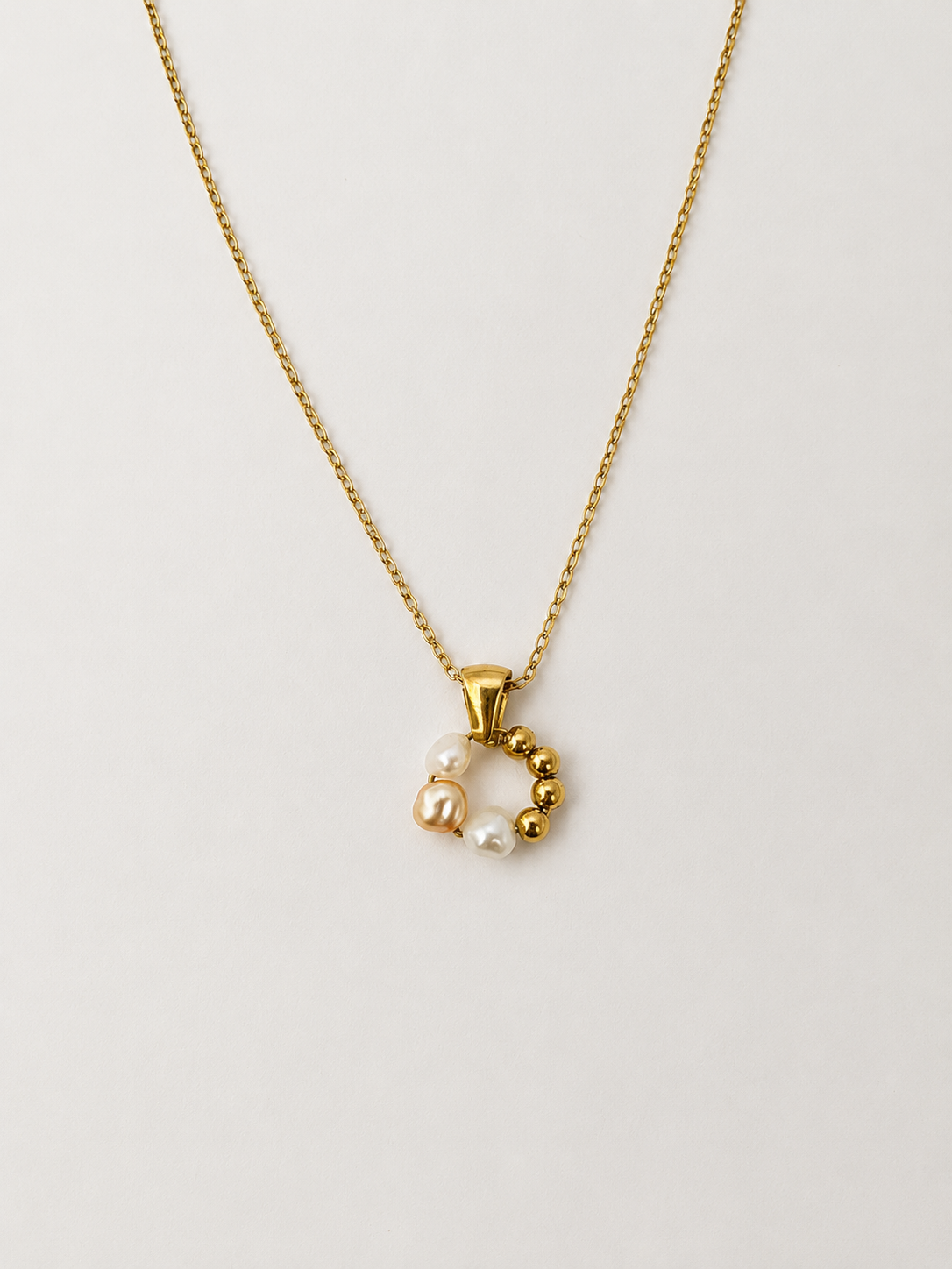 Collier Pendentif Perle d'Eau Douce – Halo de Perles Multicolores Blanches et Or