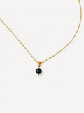 Pendentif classique en perle noire ronde