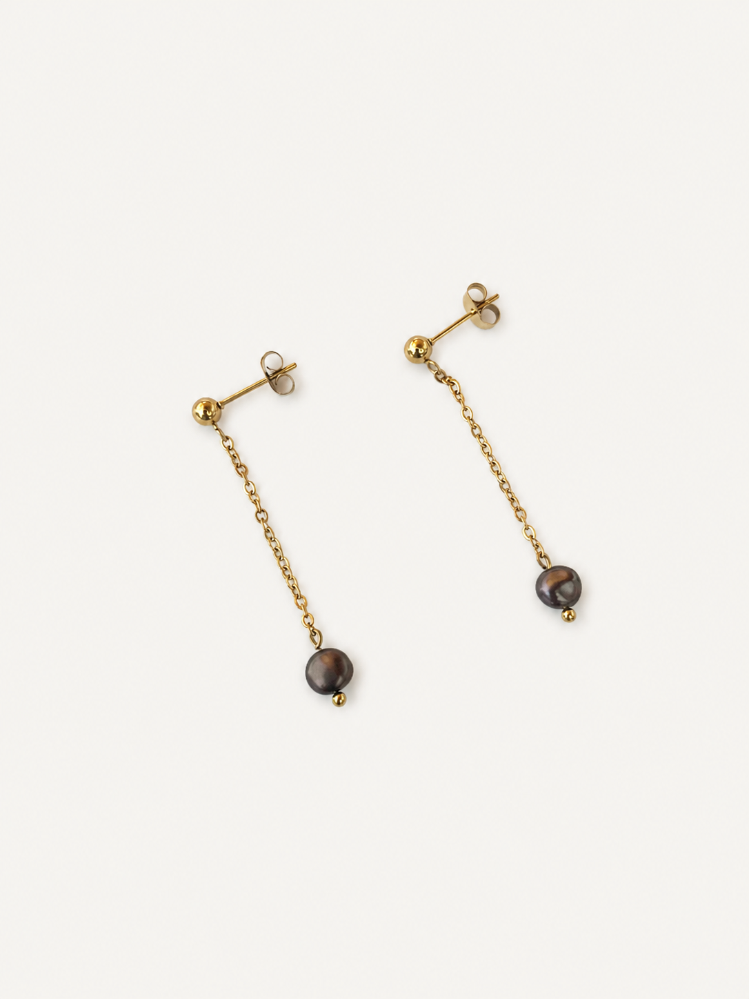 Dark Freshwater Baroque Pearl Drop Earrings