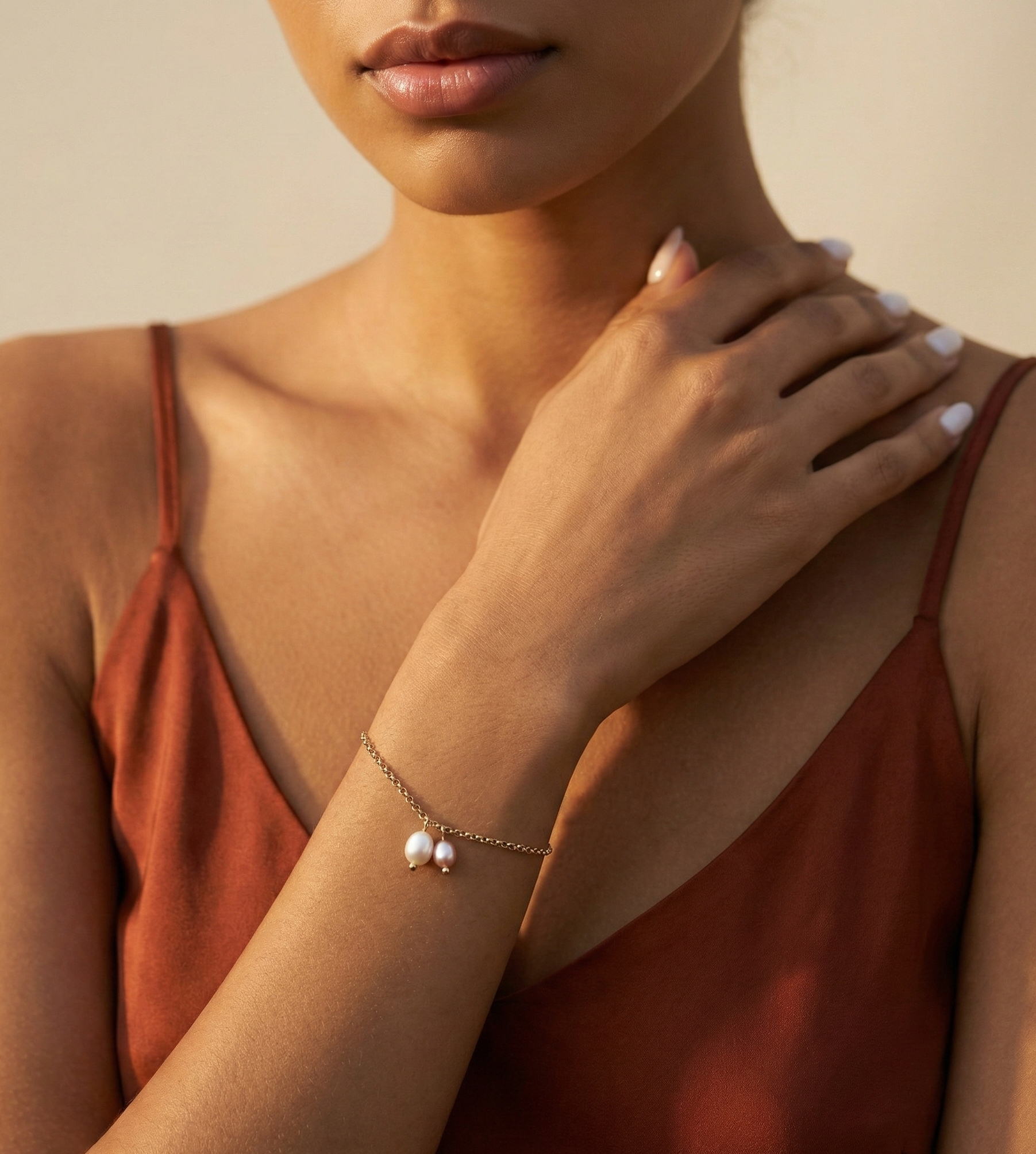 Bracelet Amy - Pink and White Freshwater Pearls