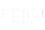 White outline logo text reading PERLI PARIS on a white background.